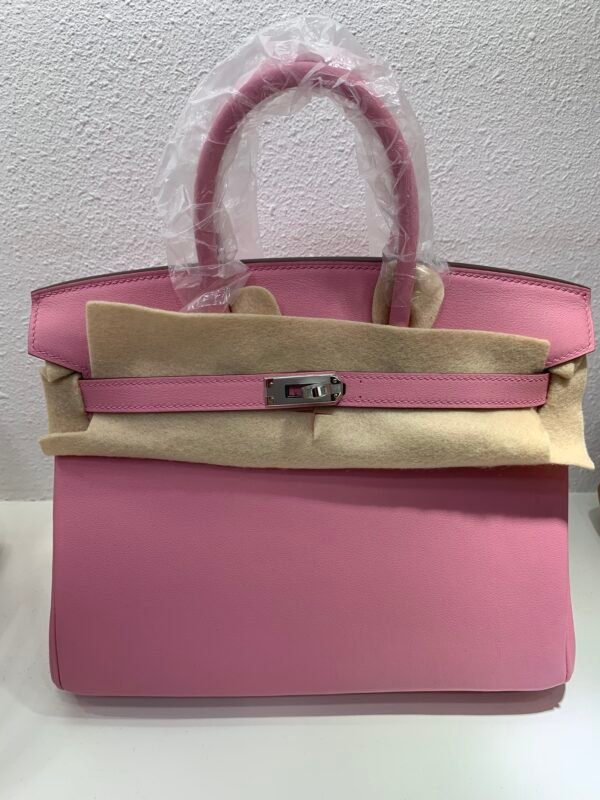 Mauve Sylvestre BK25 Orignal Swift Leather from Haas Factory Hand Engraved Logo Brass Nail for Fashion