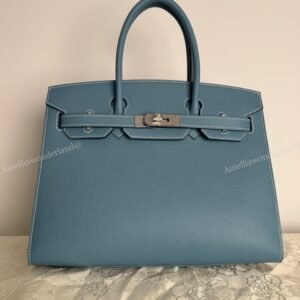 Blue Jean Epsom Seiller Birkin30 Silver