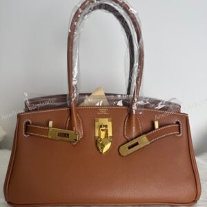 Brown Shoulder Birkin Evercolor Leather Gold HW