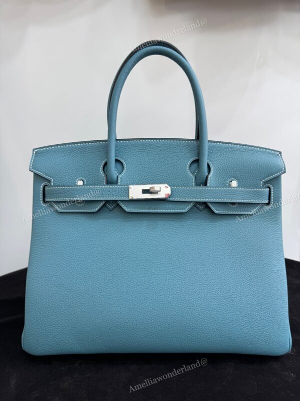 Birkin 30 Blue Jean Togo Palladium